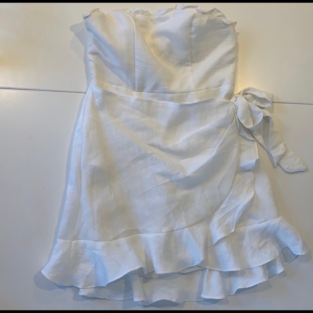white strapless dress